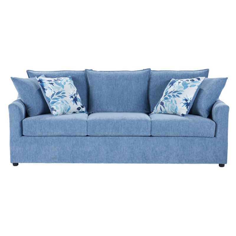 New Classic Furniture - Sylvie Sofa W/4 Accent Pillows-Slate Blue - U1270-30-BLU