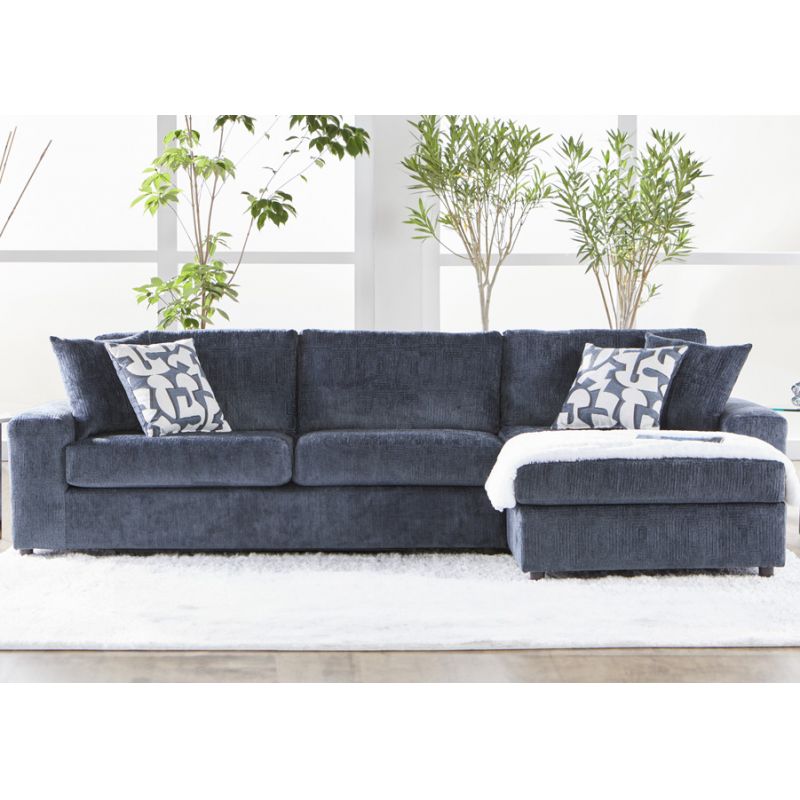 New Classic Furniture - Tristan Laf Loveseat and Raf Chaise With Accent Pillows-Indigo Blue - U1460-20L-IDG_U1460-17R-IDG