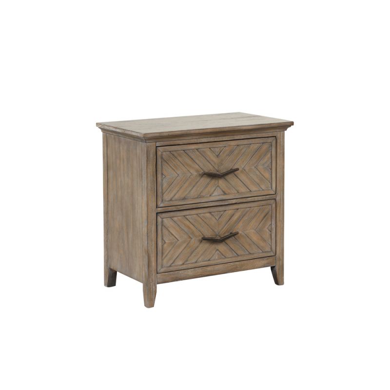 New Classic Furniture - Tybee Wood 2 Drawer Nightstand, Sand - B6428-040