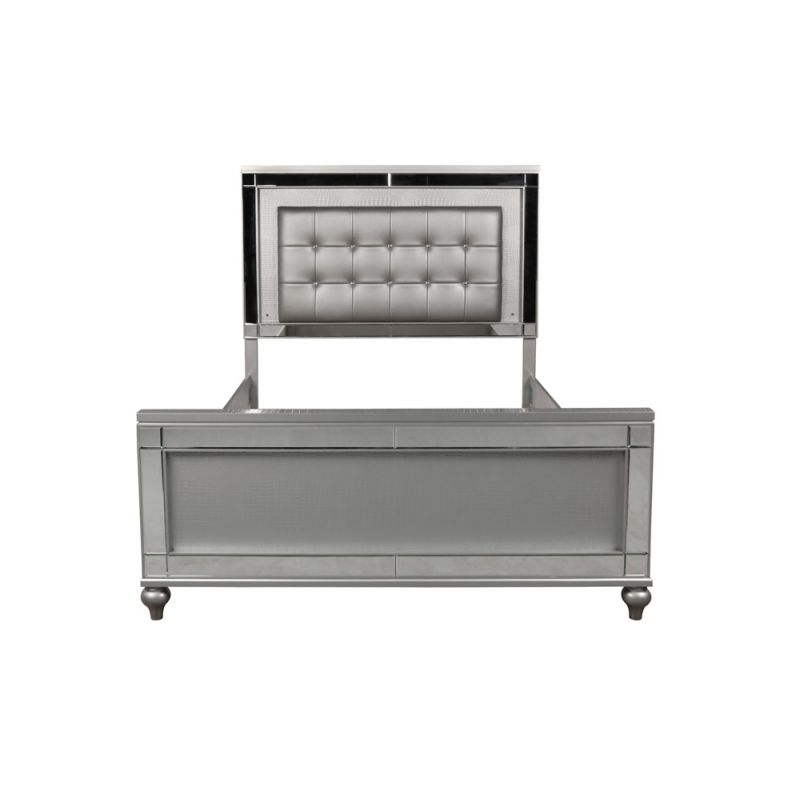 New Classic Furniture - Valentino 6/6 Ek Bed - Silver - 02-9698S-100