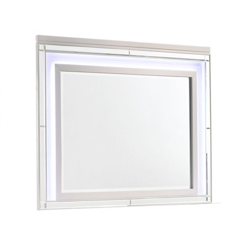 New Classic Furniture - Valentino Lighted Mirror-White - BA9698W-060