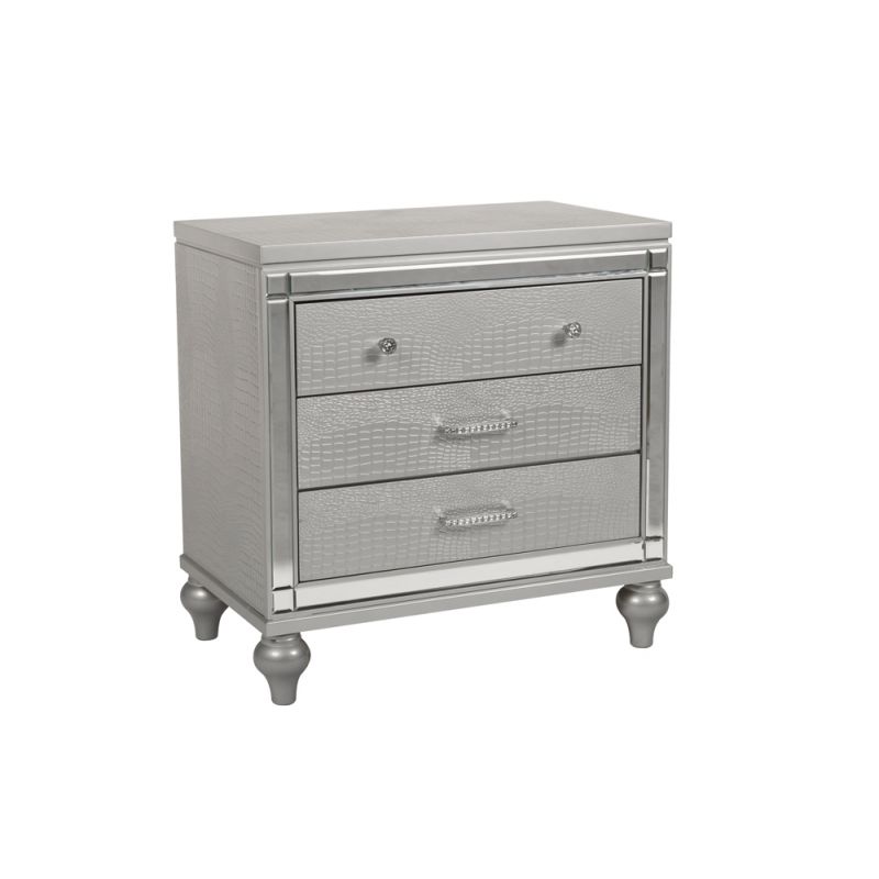 New Classic Furniture - Valentino Nightstand-Silver - BA9698S-040