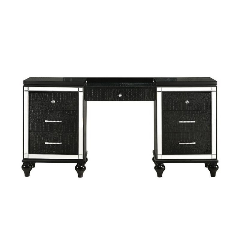 New Classic Furniture - Valentino Vanity Table-Black - BA9698B-090