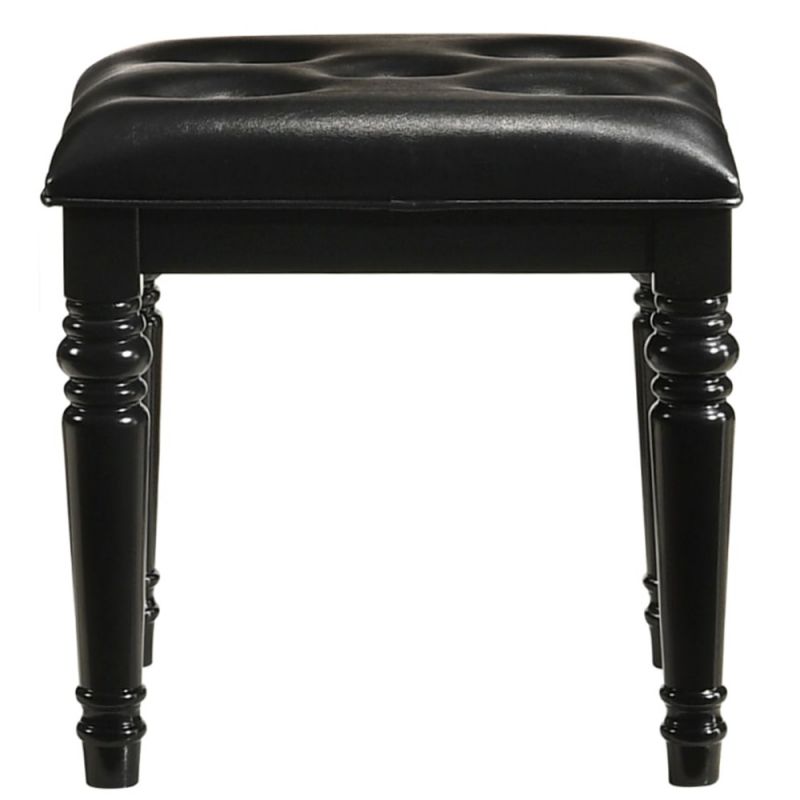 New Classic Furniture - Valentino Vanity Table Stool-Black - BA9698B-092