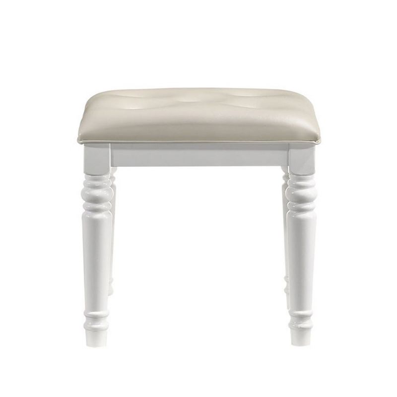 New Classic Furniture - Valentino Vanity Table Stool-White - BA9698W-092