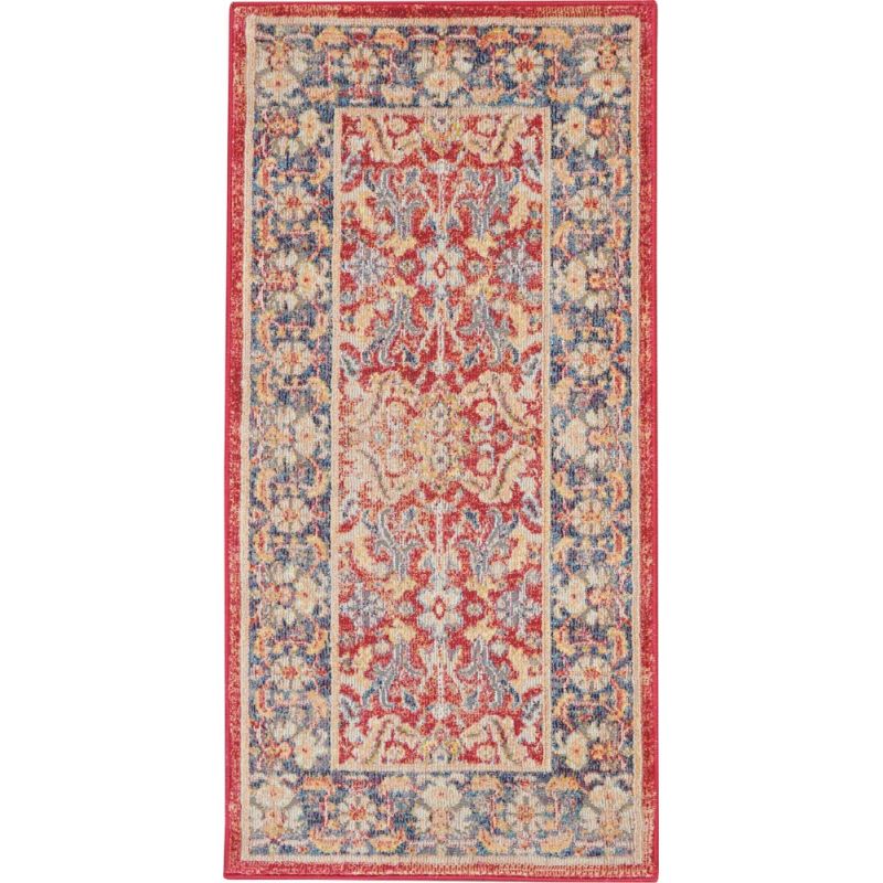 Nourison - Ankara Global ANR02 2' x 4' Red and Blue Multicolor Persian Area Rug - ANR02-99446456403