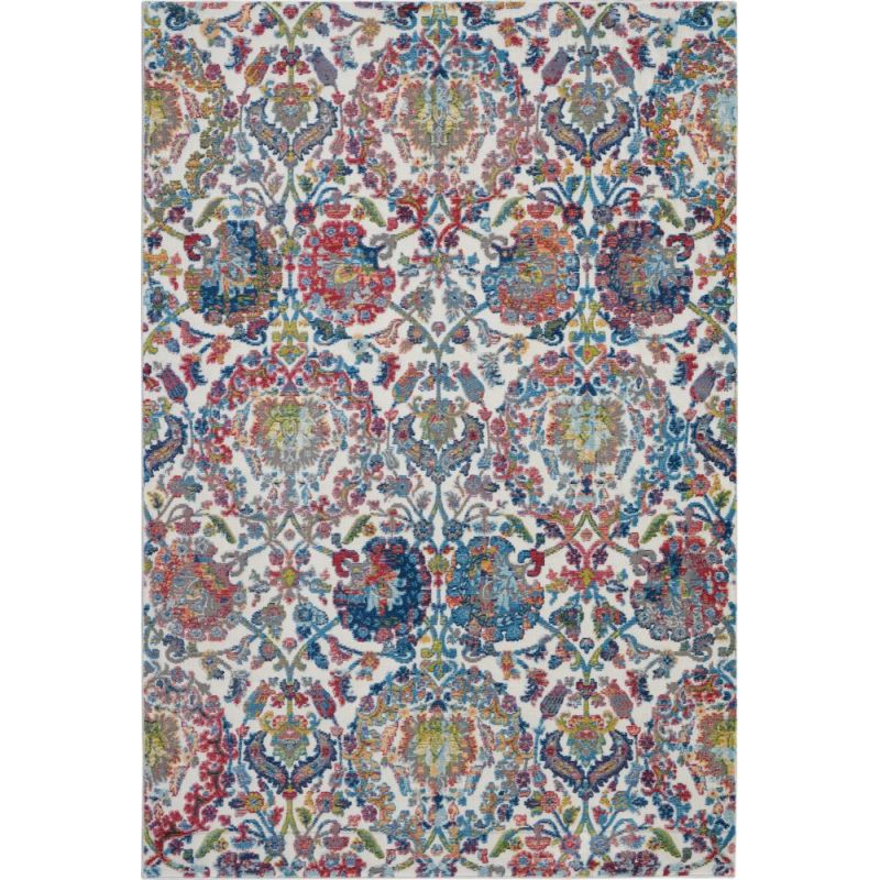 Nourison - Ankara Global ANR06 Blue and Ivory 4'x6' French Country Area Rug - ANR06-99446457042