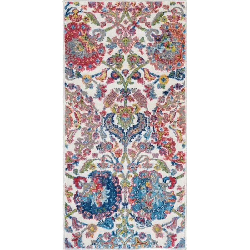 Nourison - Ankara Global ANR06 2' x 4' Blue and Ivory French Country Area Rug - ANR06-99446457004