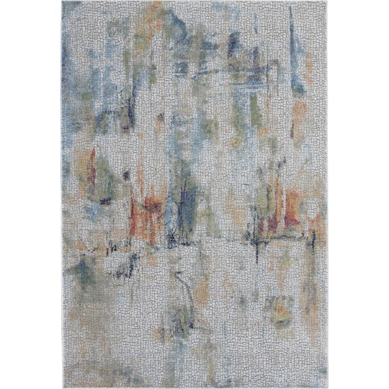 Nourison - Ankara Global ANR09 White Multicolor 4'x6' Abstract Area Rug - ANR09-99446474872