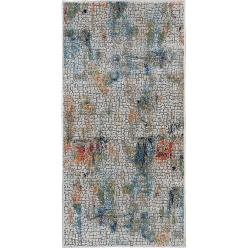 Nourison - Ankara Global ANR09 2' x 4' White Multicolor Abstract Area Rug - ANR09-99446474841