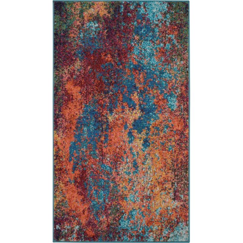 Nourison - Celestial 3'x5' Blue and Red Colorful Area Rug - CES08-99446769855