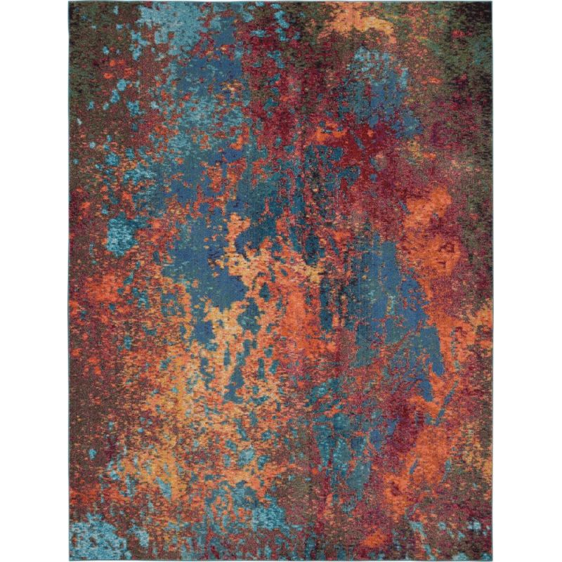 Nourison - Celestial CES08 Blue and Red 10'x14' Oversized Rug - CES08-99446769879