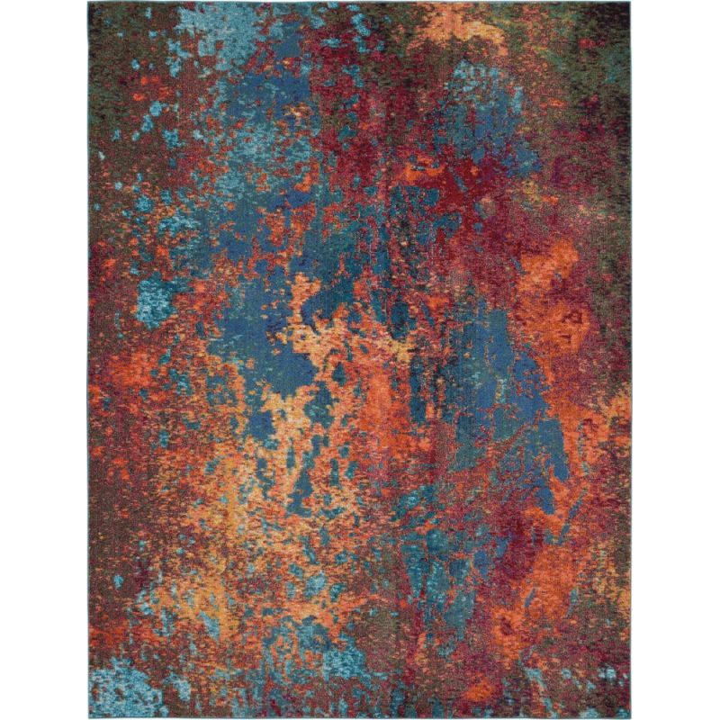 Nourison - Celestial CES08 Blue and Red 9'x12' Oversized Rug - CES08-99446460561