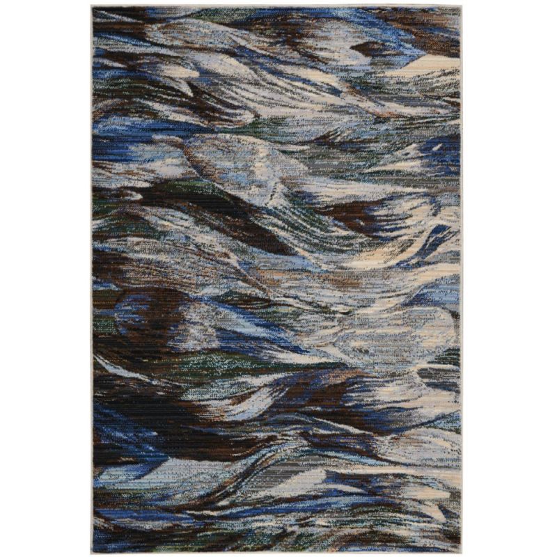 Nourison - Chroma CRM01 Charcoal and Blue 4'x6' Area Rug - CRM01-99446378118