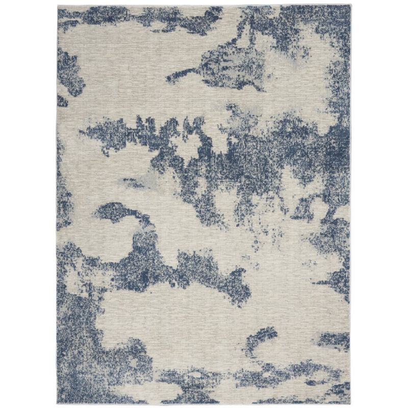 Nourison - Etchings 4' x 6' Ivory/Light Blue Abstract Area Rug - ETC03-99446718334_CLOSEOUT