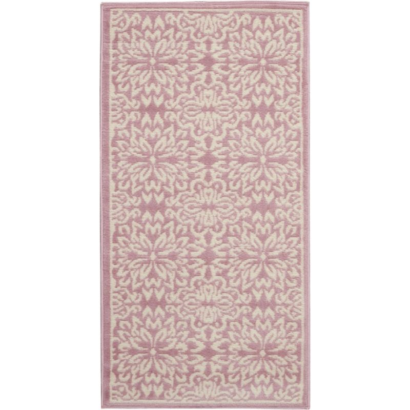 Nourison - Jubilant 2' x 4' Small Pink Floral Area Rug - JUB06-99446478511
