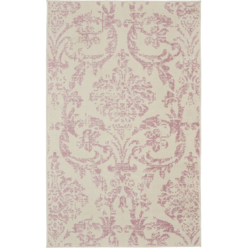 Nourison - Jubilant 3'x5' White and Pink Area Rug - JUB09-99446764287