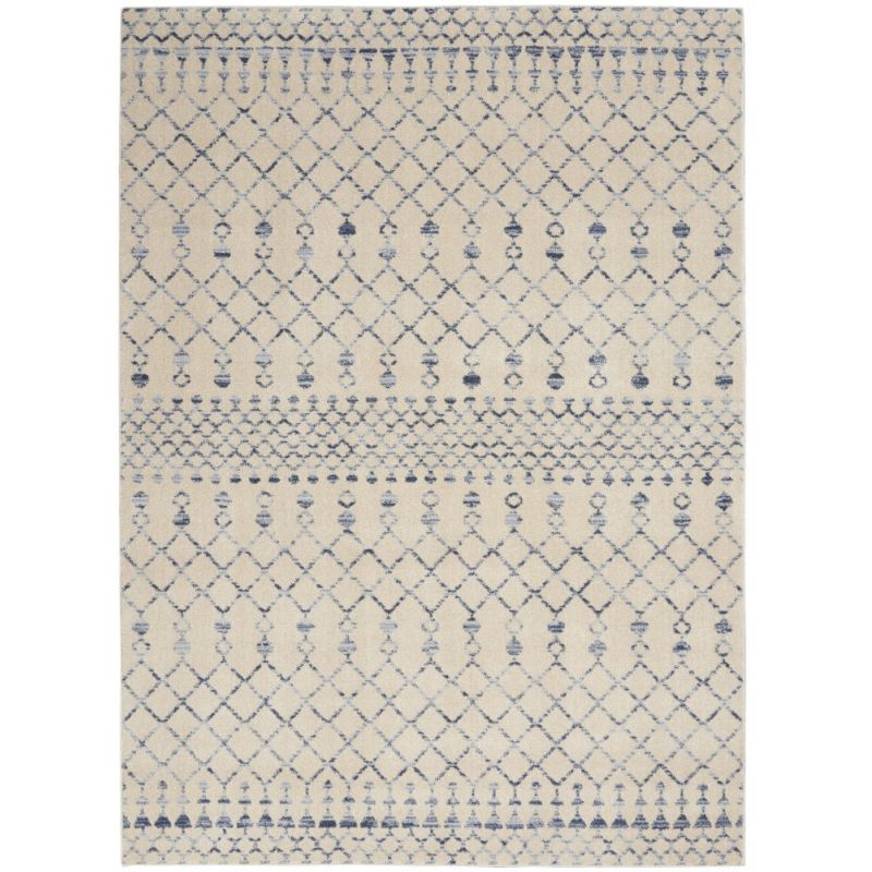 Nourison - Palermo 3' x 5' Beige and Blue Distressed Bohemian Area Rug - PMR03-99446720009_CLOSEOUT