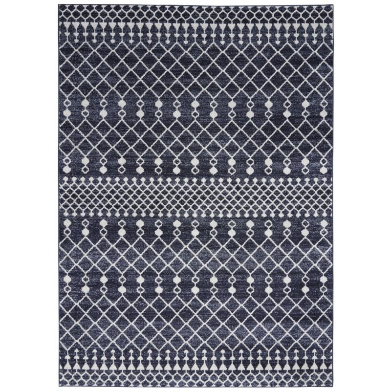 Nourison - Palermo 3' x 5' Navy and Bone Distressed Bohemian Area Rug - PMR03-99446720115_CLOSEOUT