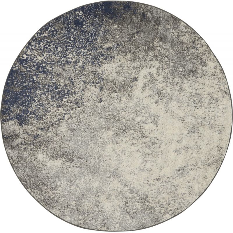 Nourison - Passion 4' x Round Charcoal and Ivory Area Rug - PSN10-99446734457