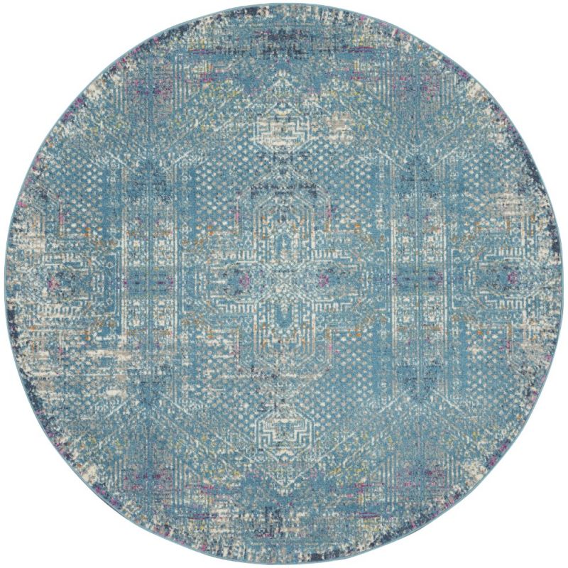 Nourison - Passion 8' x Round Blue Area Rug - PSN38-99446780959_CLOSEOUT