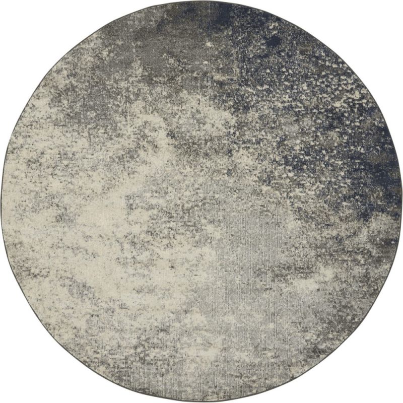Nourison - Passion 8' x Round Charcoal and Ivory Area Rug - PSN10-99446734518