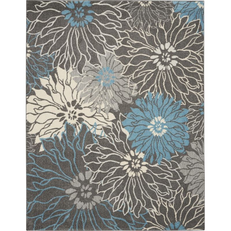 Nourison - Passion 8' x 10' Charcoal and Blue Area Rug - PSN17-99446734723