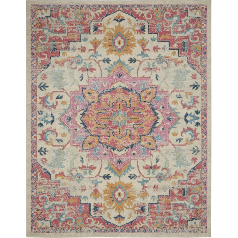 Nourison - Passion 8'x 10' Ivory, Pink Bohemian Area Rug - PSN25-99446748188