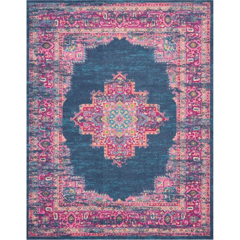 Nourison - Passion PSN03 Blue and Pink 8'x10' Large Rug - PSN03-99446397133