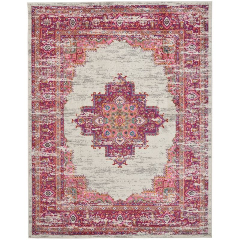 Nourison - Passion PSN03 Pink and White 8'x10' Large Rug - PSN03-99446388193