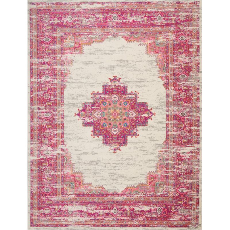 Nourison - Passion PSN03 Pink and White 9'x12' Oversized Rug - PSN03-99446259721