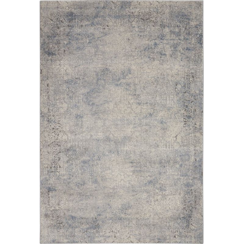 Nourison - Rustic Textures RUS09 Ivory and Slate Blue 3'11
