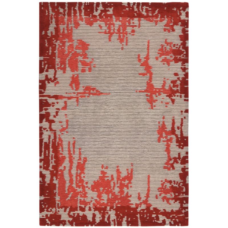 Nourison - Symmetry SMM02 Ivory and Red 3'9
