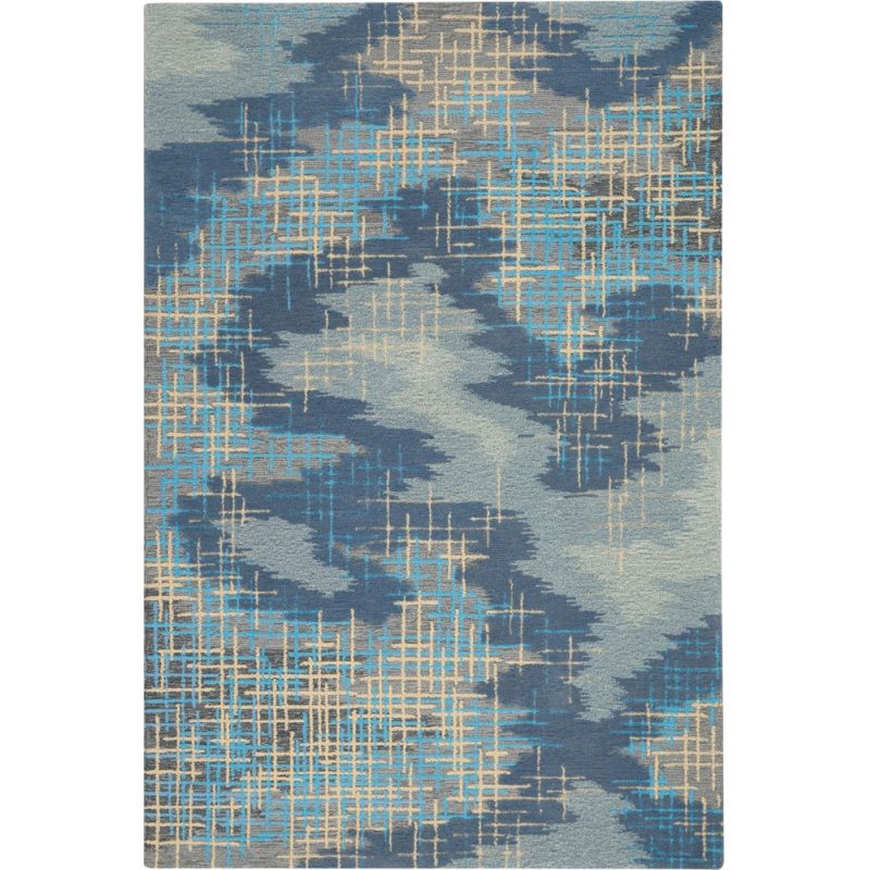 Nourison - Symmetry SMM08 Slate Blue and Grey 5'3