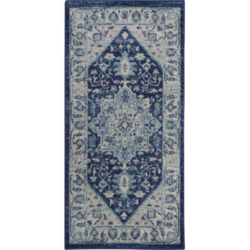 Nourison - Tranquil 2'x4' Blue and White Persian Small Rug - TRA06-99446485243
