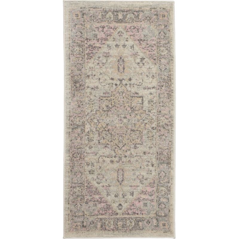 Nourison - Tranquil 2'x4' Pink and Beige Kashan Small Rug - TRA06-99446485403