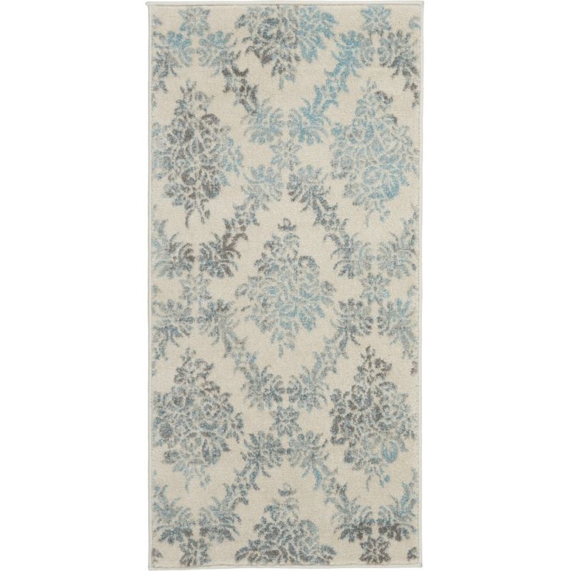 Nourison - Tranquil 2'x4' Turquoise and White Vintage Small Rug - TRA09-99446399311_CLOSEOUT