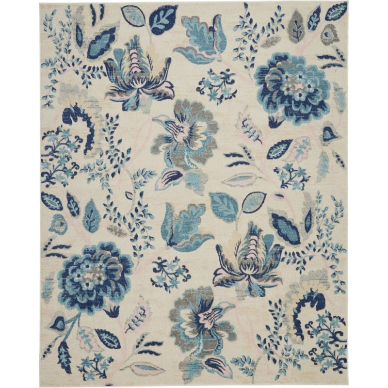 Nourison - Tranquil TRA02 Blue and White 8'x10' Large Rug - TRA02-99446483775
