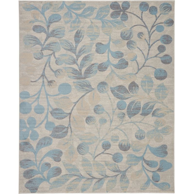 Nourison - Tranquil TRA03 Turquoise and Beige 8'x10' Large Rug - TRA03-99446484314