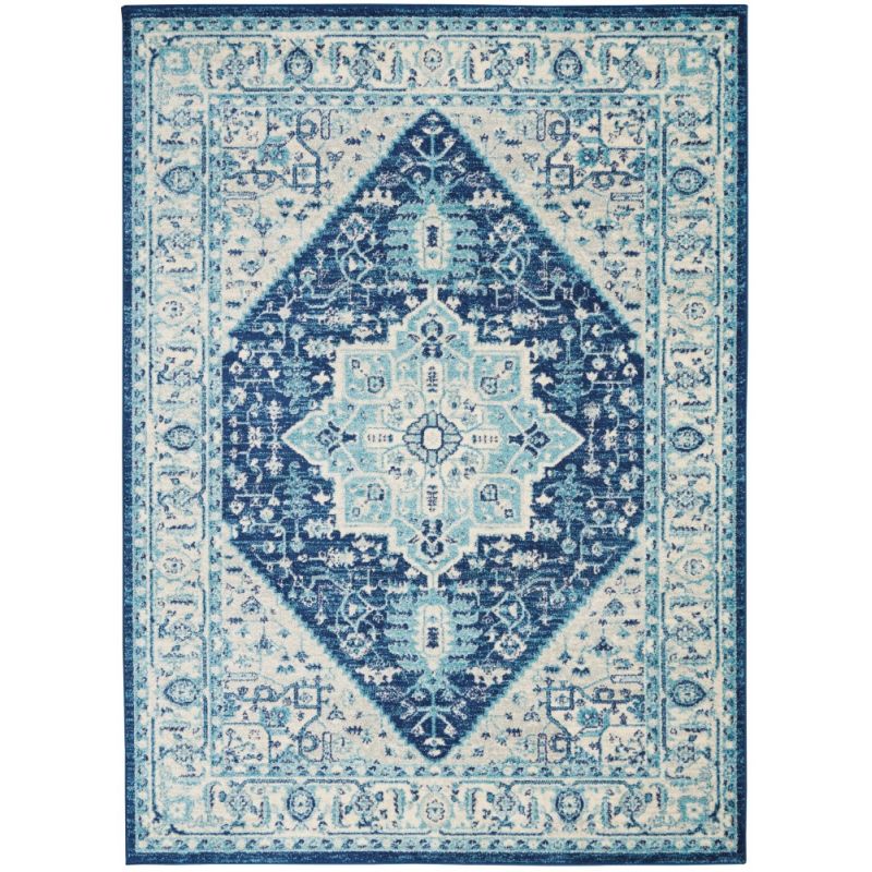 Nourison - Tranquil TRA06 Blue and White 4'x6' Persian Area Rug - TRA06-99446485267