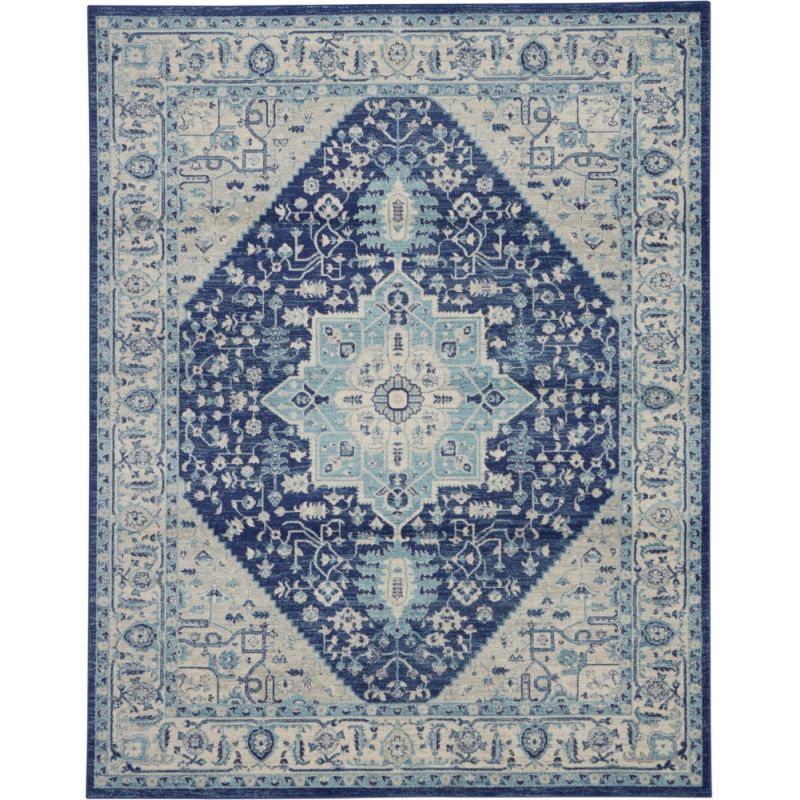 Nourison - Tranquil TRA06 Blue and White 8'x10' Large Rug - TRA06-99446485304