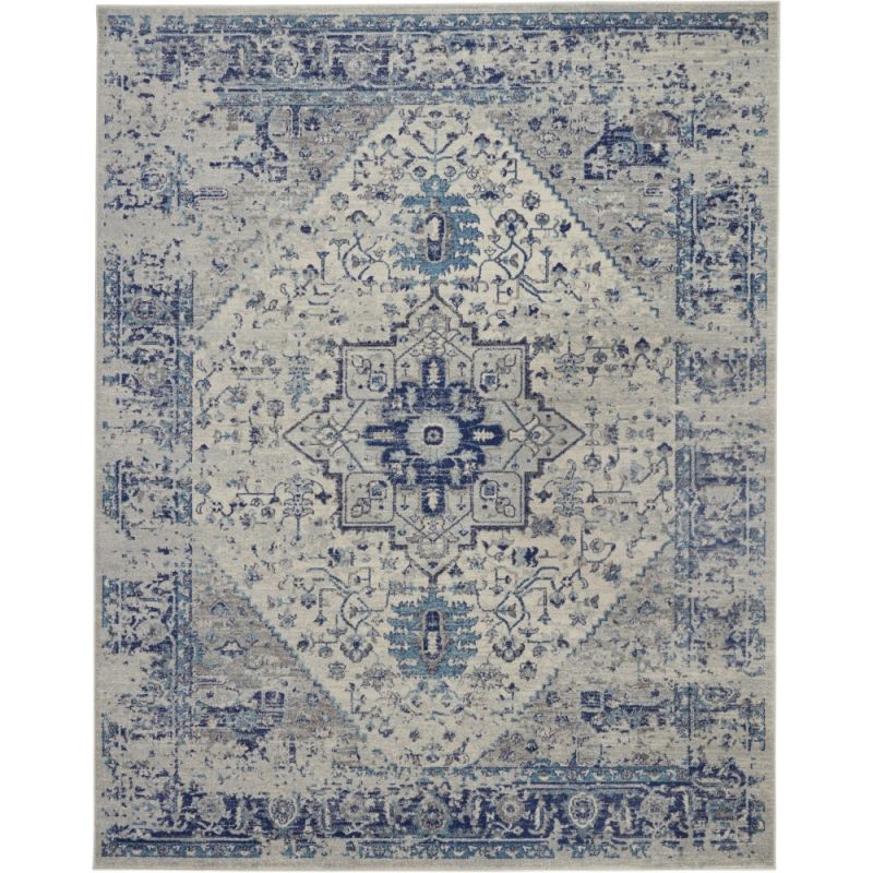 Nourison - Tranquil TRA06 Navy Blue and White 8' x 10' Oversized Rug - TRA06-99446485588