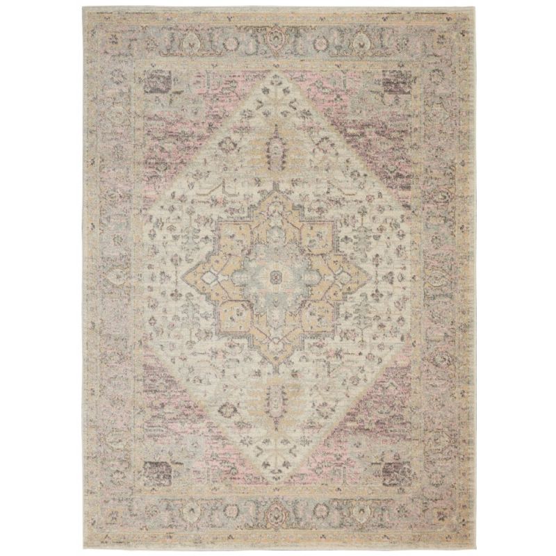 Nourison - Tranquil TRA06 Pink and Beige 4'x6' Kashan Area Rug - TRA06-99446485434