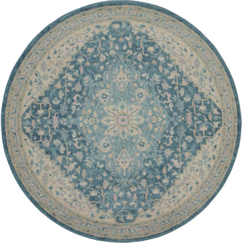 Nourison - Tranquil TRA07 Turquoise Blue and White 5'3
