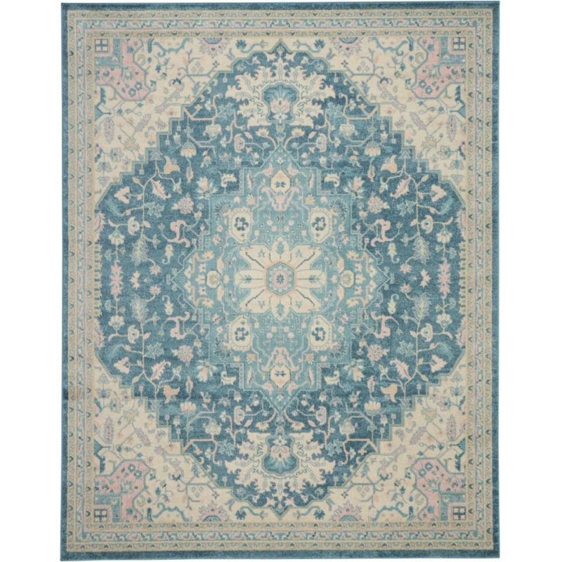 Nourison - Tranquil TRA07 Turquoise Blue and White 8'10