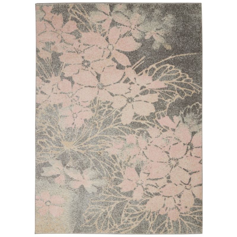 Nourison - Tranquil TRA08 Pink and Bone 4'x6' Ombre Floral Area Rug - TRA08-99446486202