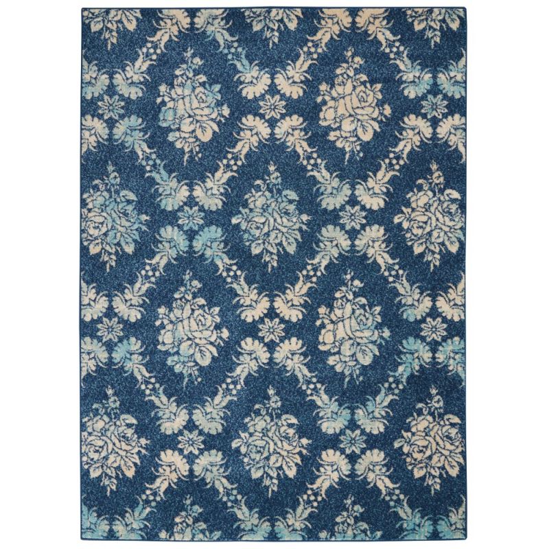 Nourison - Tranquil TRA09 Navy Blue 6'x9' Vintage Area Rug - TRA09-99446489265_CLOSEOUT