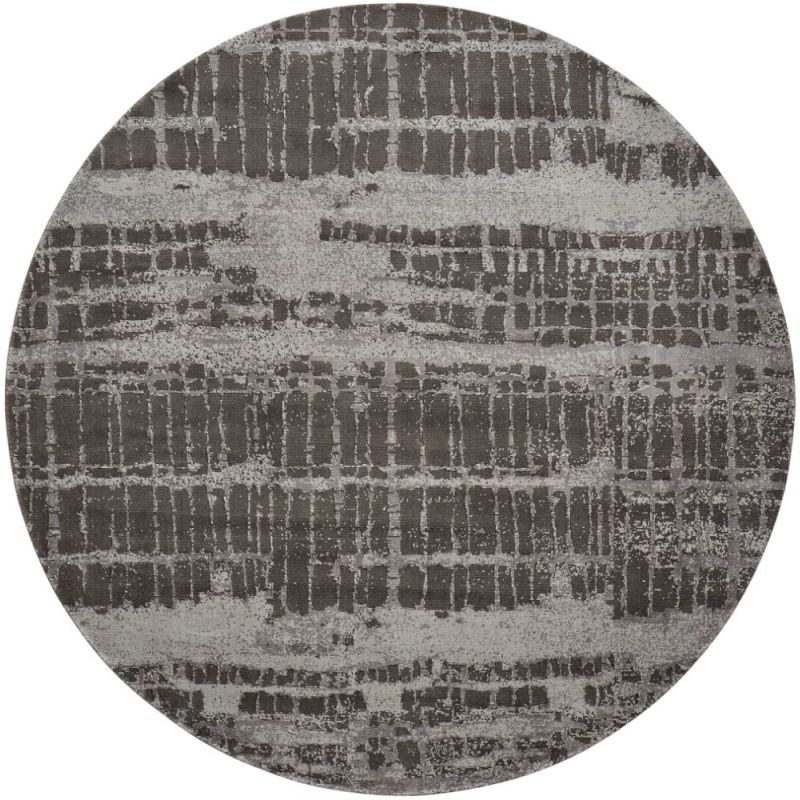 Nourison - Twilight TWI10 Charcoal and Grey 8' x Round Large Rug - TWI10-99446358073_CLOSEOUT