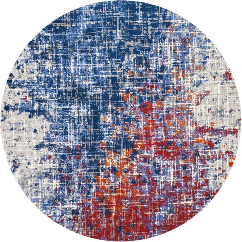 Nourison - Twilight TWI25 Red and Blue 8' x Round Large Rug - TWI25-99446058225 - CLOSEOUT