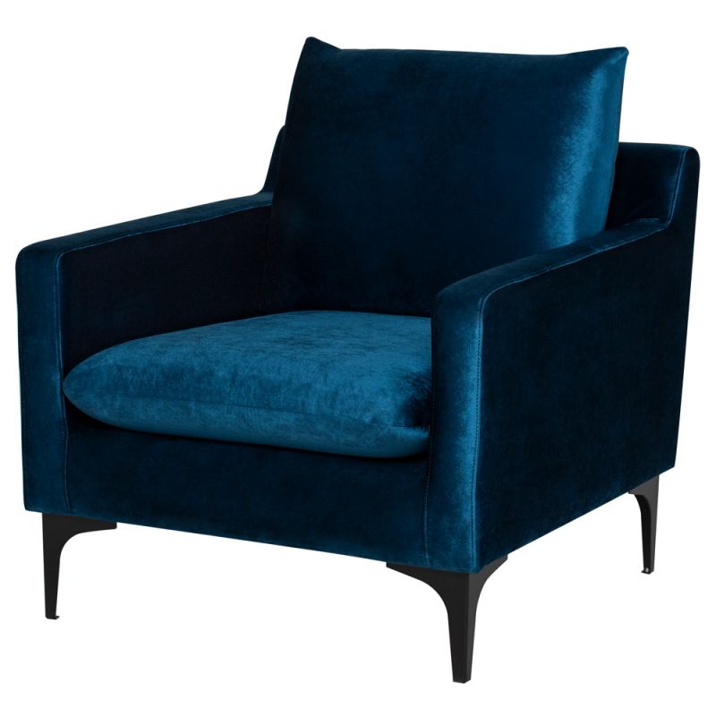 Nuevo - Anders Single Seat Sofa Midnight Blue - HGSC505